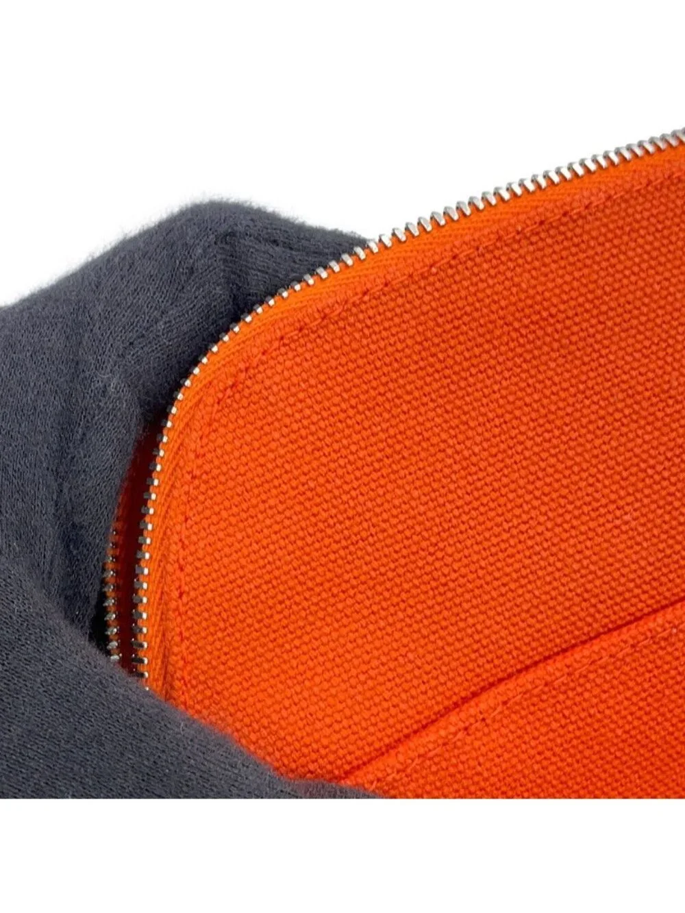 Hermes Pouch Bolide Mini Orange Fu Silver Canvas Case